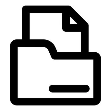 Computer file folder icon, outline style Stock Illustration