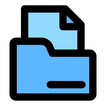 Computer file folder icon, outline style Stock Illustration