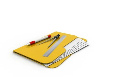 Computer file folder with scale and divider Free Stock Illustration