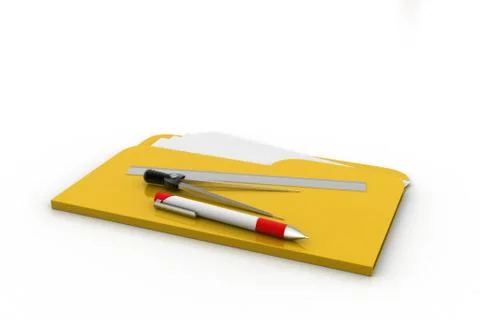 Computer file folder with scale and divider Free Stock Illustration