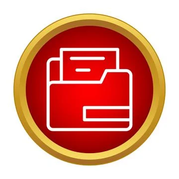 Computer file folder storing important data documents icon 库存插图