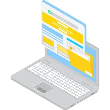 Computer file folder vector icon pc archive Illustrazione stock