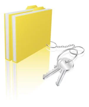 Computer file keys document security concept Stock Illustration