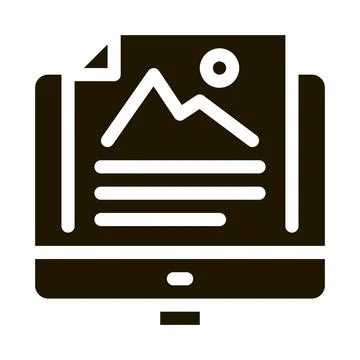 Computer file picture characterisitcs icon Vector Glyph Illustration Illustrazione stock