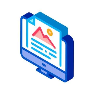 Computer file picture characterisitcs isometric icon vector illustration Stock Illustration