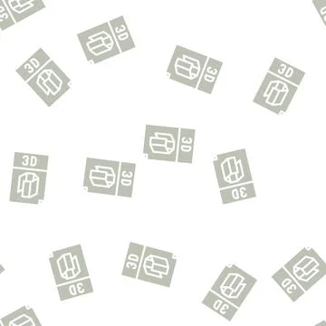 Computer file for printing on printer glyph vector seamless pattern Stock Illustration