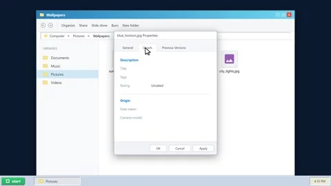 Computer file property dialog box with cursor navigation. 4K Stock Footage 341694770