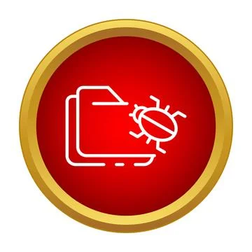 Computer file protected from malware and virus icon Stock Illustration