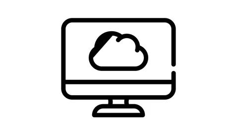 Computer files cloud storage black icon animation Stock Footage 156652177