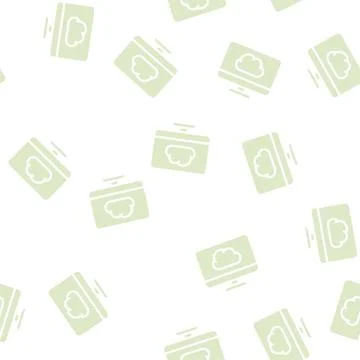 Computer files cloud storage glyph vector seamless pattern Stock Illustration