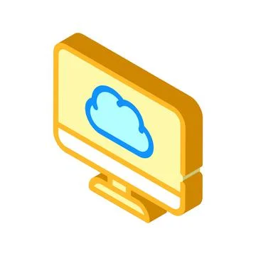 Computer files cloud storage isometric icon vector illustration Stockillustratie