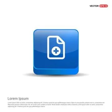 Computer Files Icons - 3d Blue Button Stock Illustration