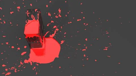 Computer filled with red paint in the form of a blot Stock Illustration