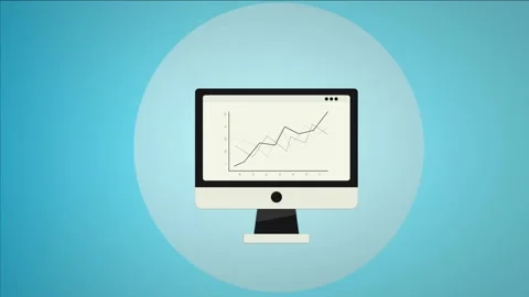 Computer with financial charts Stock Footage 286174143