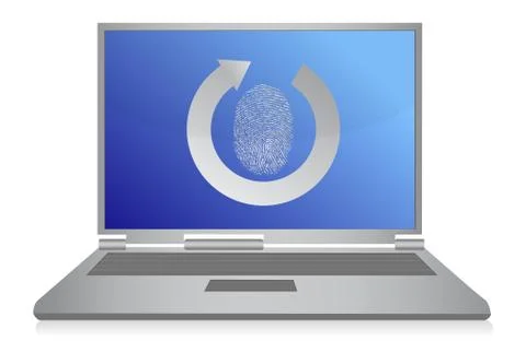 Computer fingerprint security illustration design over white Stock Illustration