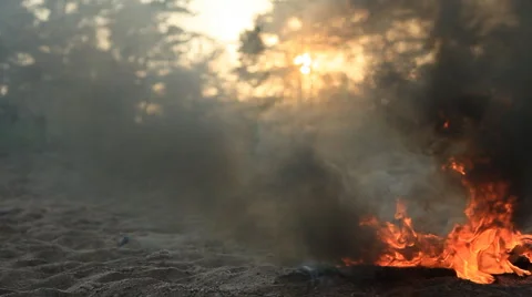 Computer fire Stock Footage 6523857