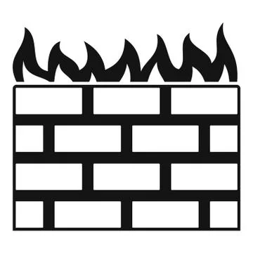Computer firewall icon, simple style Stock-Illustration