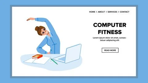 Computer fitness vector Stock Illustration