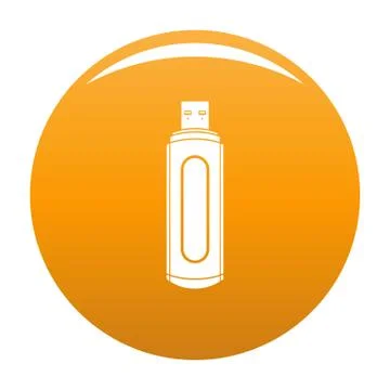 Computer flash drive icon vector orange Illustrazione stock