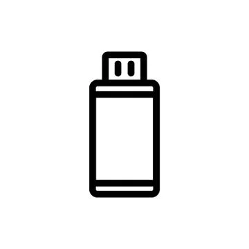 Computer flash drive icon vector. Isolated contour symbol illustration 库存插图