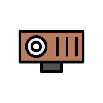 Computer flat color icon 스톡 일러스트