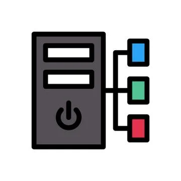 Computer flat color icon Illustrazione stock