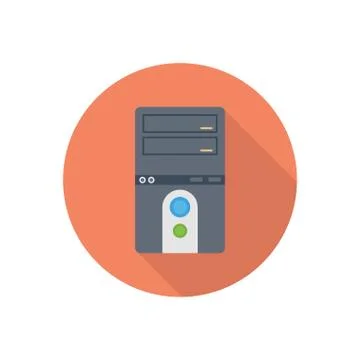 Computer flat color icon Stock Illustration