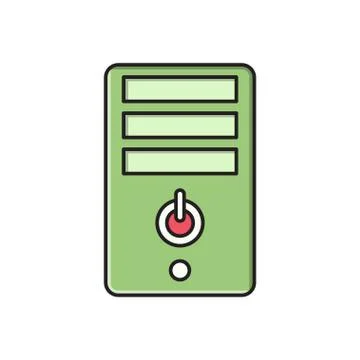 Computer flat color icon Illustrazione stock
