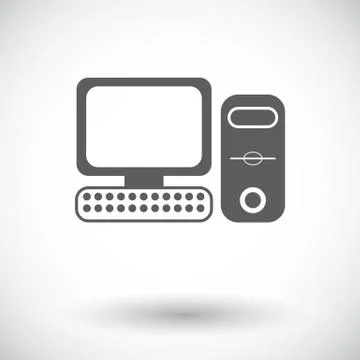 Computer flat icon 2 Illustrazione stock