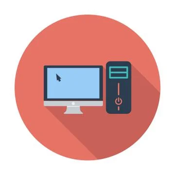 Computer flat icon Stock Illustration