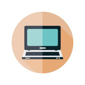 Computer flat icon Illustrazione stock