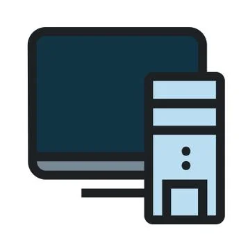 Computer flat icon Stock Illustration