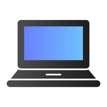 Computer flat icon. Laptop color icons in trendy flat style. Notebook gradient Stock Illustration