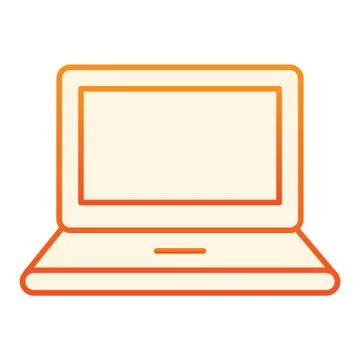 Computer flat icon. Laptop orange icons in trendy flat style. Notebook gradient Illustrazione stock