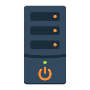 Computer flat icon, pc and office, Stock Illustration