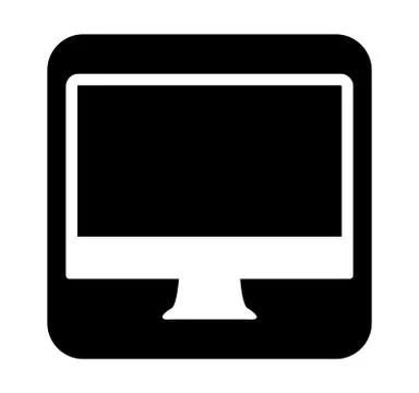 Computer flat icon with vector Stock Illustration