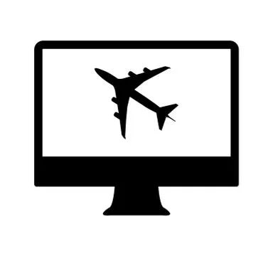 Computer flat icon with vector Stock Illustration