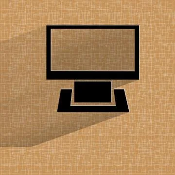 Computer. Flat modern web button on a flat geometric abstract background イラスト素材