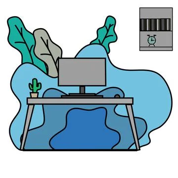Computer flat set up design Stock-Illustration