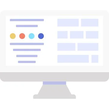 Computer flat vector icon isolated on white Illustrazione stock