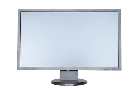 A computer flat wide screen isolated on white background Stock Photos