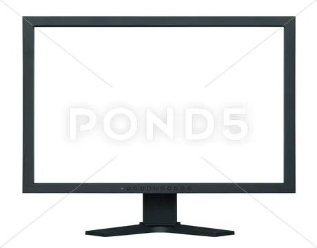 Computer flat wide screen isolated on white Stock Photos