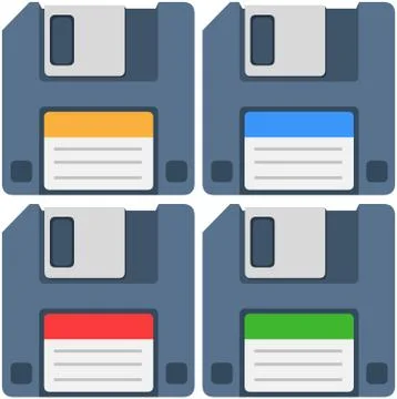 Computer Floppy Diskette Icon Pack Stock Illustration