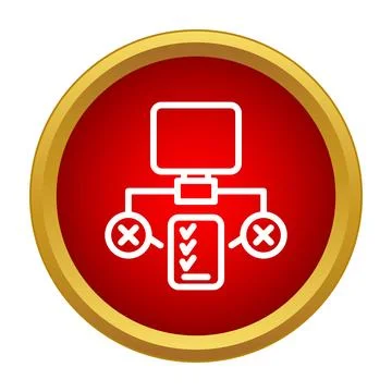 Computer flowing algorithm decision process icon 库存插图