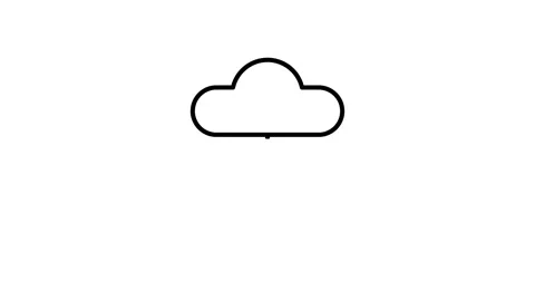 A computer with a fluffy cloud hovering above it, symbolizing cloud computi.. Stock Footage 333461941