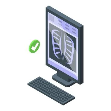 Computer fluorography icon isometric vector. Medical device Stock Illustration