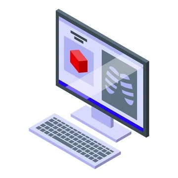 Computer fluorography icon isometric vector. Medical patient Stock-Illustration
