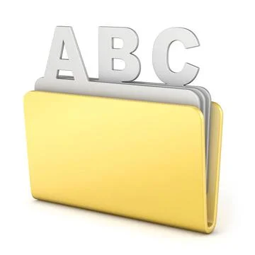 Computer folder with ABC files 3D Computer folder with ABC files 3D render... Stock Photos
