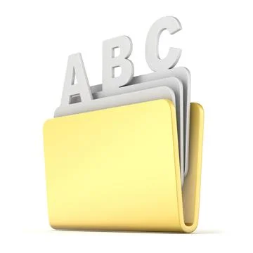 Computer folder with ABC files 3D Computer folder with ABC files 3D render... Stock Photos