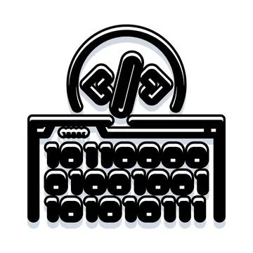 Computer folder binary code encryption programming concept Stock-Illustration